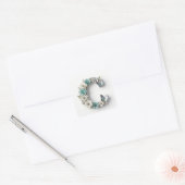 Elegante Florale Dein Monogramm C Papier Aufkleber (Umschlag)