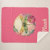 Elegante florale Dragonfly mit Individuelle Name Sherpadecke (Vorderseite (Horizontal))