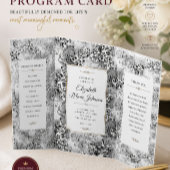 Elegante Florale Dreifaltigkeits-Programmvorlage Dreifach-gefaltete Programmkarte