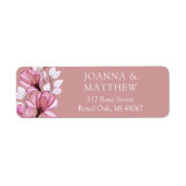 Elegante florale Dusty Rose Hochzeit Rücksendeadre (Vorne)