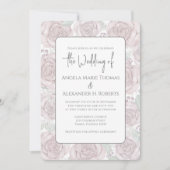 Elegante, florale Dusty Rose Klassische Wasserfarb Einladung (Vorderseite)