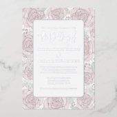 Elegante, florale Dusty Rose Klassische Wasserfarb Folieneinladung (Vorderseite)