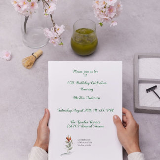 Elegante florale Einladung zum 60. Geburtstag für