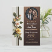 Elegante florale Einladungskarte Einladung (Stehend Vorderseite)