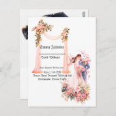 Elegante florale Einladungskarte - Romantische Hoc (Vorne/Hinten)