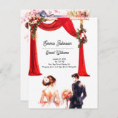 Elegante florale Einladungskarte - Romantische Hoc (Vorne/Hinten)