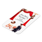 Elegante florale Einladungskarte - Romantische Hoc Magnet (Linke Seite)