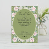 Elegante florale Embrace Wedding Dankeskarte (Stehend Vorderseite)