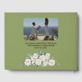 Elegante florale Embrace Wedding Gästebuch (Rückseite)