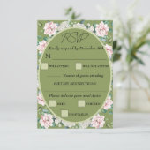 Elegante florale Embrace Wedding Response Card RSVP Karte (Stehend Vorderseite)