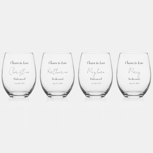 Elegante florale Embrace Wedding Weinglas Ohne Stiel (Vorderseite)