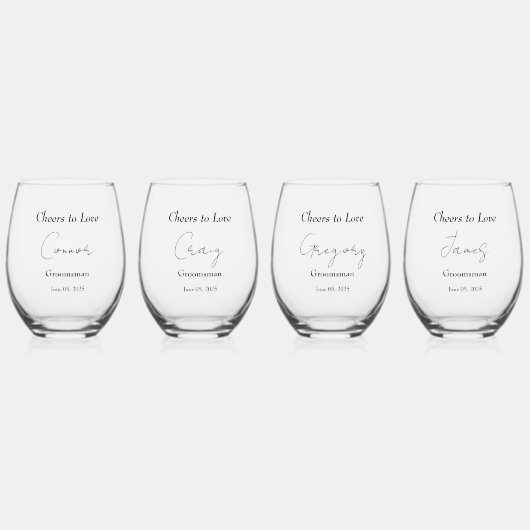 Elegante florale Embrace Wedding Weinglas Ohne Stiel (Vorderseite)