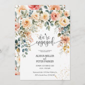 Elegante florale Engagement Party Einladung (Vorne/Hinten)