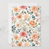 Elegante florale Engagement Party Einladung (Rückseite)