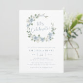 Elegante florale Engagement Party Einladung (Stehend Vorderseite)