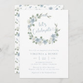 Elegante florale Engagement Party Einladung (Vorne/Hinten)