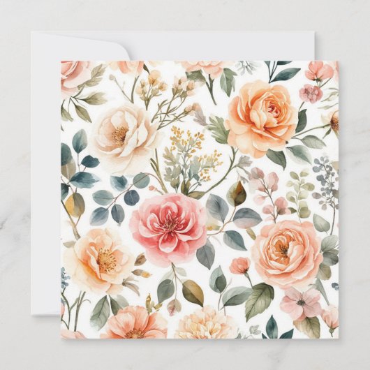 Elegante florale Engagement Party Einladung (Rückseite)