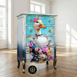 Elegante florale Ente Whimsical Decoupage Seidenpapier