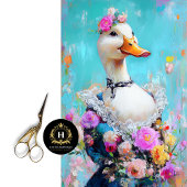 Elegante florale Ente Whimsical Decoupage Seidenpapier