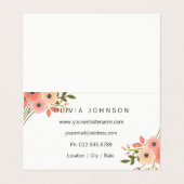 Elegante florale Faltkarte Visitenkarten (Innenseite Aufgefaltet)