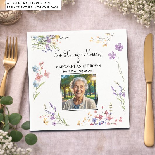 Elegante florale Feier des Lebens Foto  Serviette