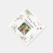 Elegante florale Feier des Lebens Foto  Serviette (Ecke)