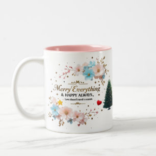 Elegante Florale Feiertags-Kaffeetasse Zweifarbige Tasse