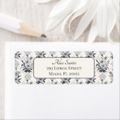 Elegante florale Fliesenmuster Chic Rücksendeadres (Insitu)