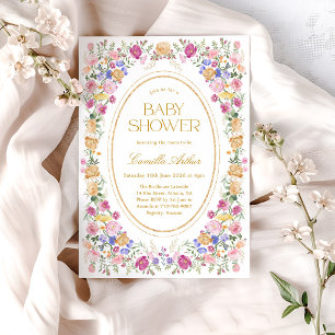 Elegante Florale Garten-Baby-Party zum Frühling Einladung
