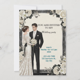 Elegante Florale Garten Hochzeitseinladung nach Ma Einladung