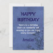 Elegante florale Geburtskarte Einladung (Vorderseite)