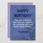 Elegante florale Geburtskarte Einladung (Vorne/Hinten)