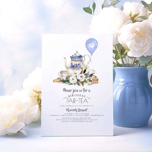 Elegante Florale Geburtstags-Par-tea-Einladung Einladung