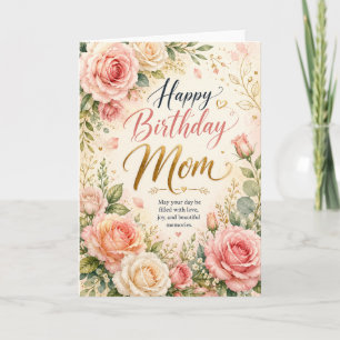 Elegante Florale Geburtstagskarte für Mama Karte