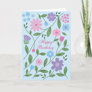 Elegante Florale Geburtstagskarte Karte