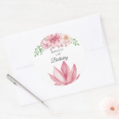 Elegante florale Geburtstagsparty Runder Aufkleber (Umschlag)