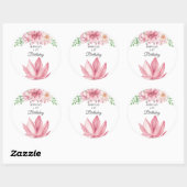 Elegante florale Geburtstagsparty Runder Aufkleber (Blatt)