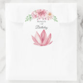 Elegante florale Geburtstagsparty Runder Aufkleber (Tasche)