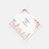 Elegante florale Geburtstagsparty Serviette (Ecke)
