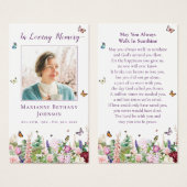 Elegante florale Gedenkkarte Beerdigung (Vorne & Hinten)