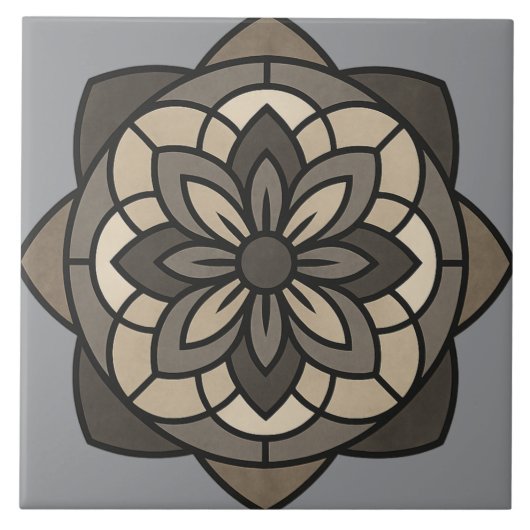 Elegante florale Geometrie Fliese (Vorderseite)