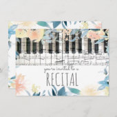 elegante, florale Girl-Musik Einladung (Vorne/Hinten)