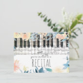 elegante, florale Girl-Musik Einladung (Stehend Vorderseite)