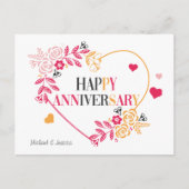 Elegante florale Glückskarte zum Jubiläum Postkarte (Vorderseite)