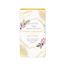 Elegante Florale Gold Geometrische Babyparty-Einla