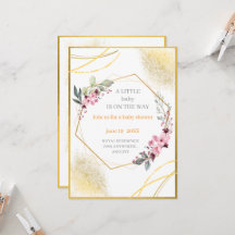 Elegante Florale Goldene Geometrische Babyparty-Ei