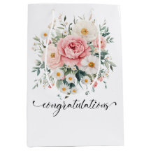Elegante Florale Gratulations-Geschenktasche