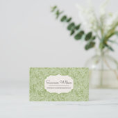 Elegante florale Green Business Card Visitenkarte (Stehend Vorderseite)