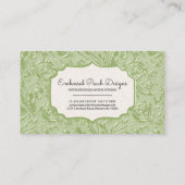 Elegante florale Green Business Card Visitenkarte (Rückseite)