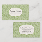 Elegante florale Green Business Card Visitenkarte (Vorne/Hinten)